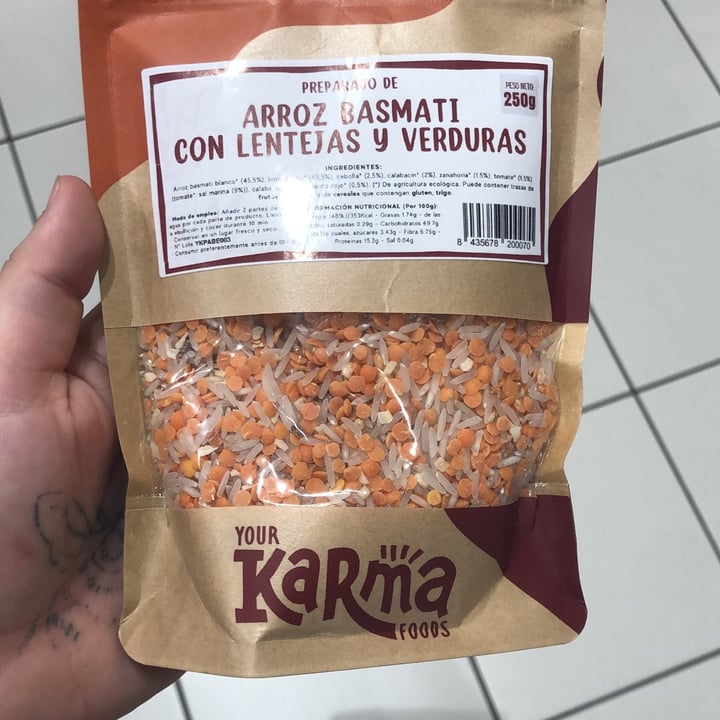 photo of Your Karma foods Arroz basmati con Lentejas Y Verduras shared by @pau23m on  26 Sep 2021 - review