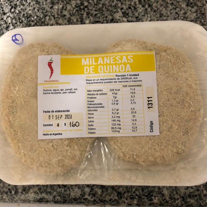 photo of Veganuel Milanesa De Quinoa shared by @canica on  03 Oct 2020 - review