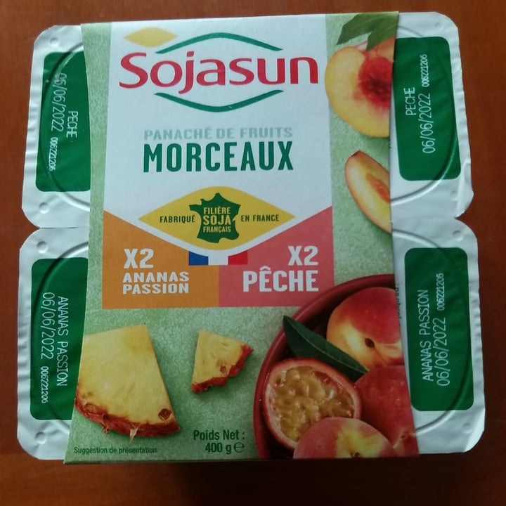 photo of Sojasun yogurt pesca/ ananas e frutto della passione shared by @coryveg on  26 May 2022 - review