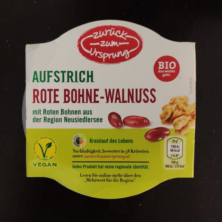 photo of Zurück zum Ursprung Aufstrich Rote Bohne - Walnuss shared by @elisinwonderland on  11 Mar 2022 - review
