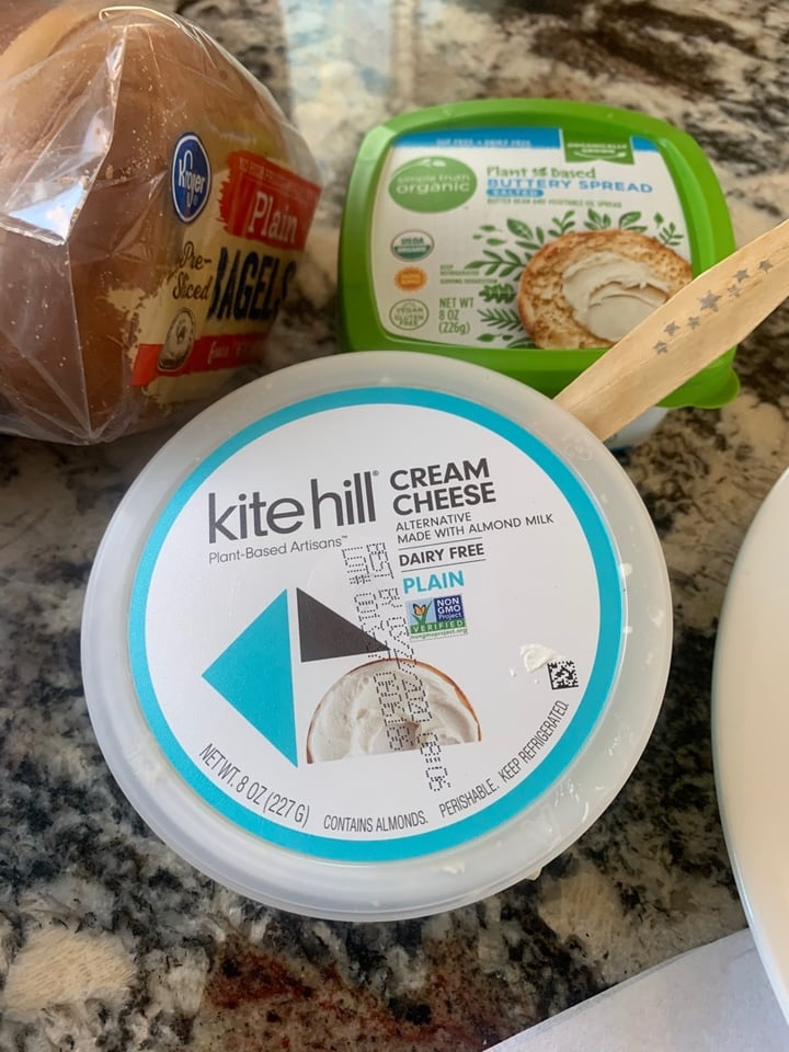 photo of Kite Hill Cream Cheese Alternative Plain shared by @alexisjsmiller on  08 Feb 2020 - review