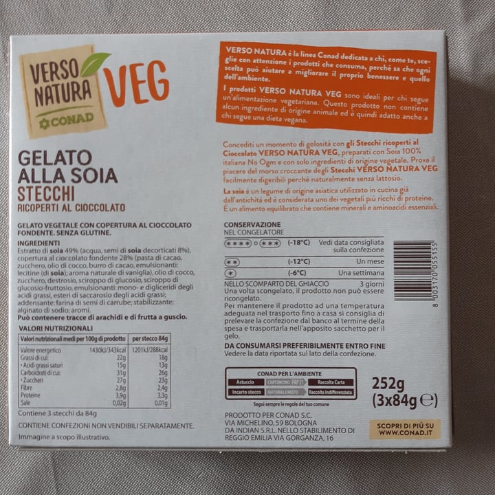photo of Verso Natura Conad Veg Gelato stecchi shared by @micaveg on  01 May 2020 - review