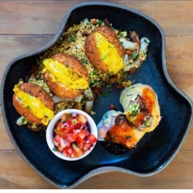 Photo of the dish “Acarajé recheado de vatapá  de palmito”