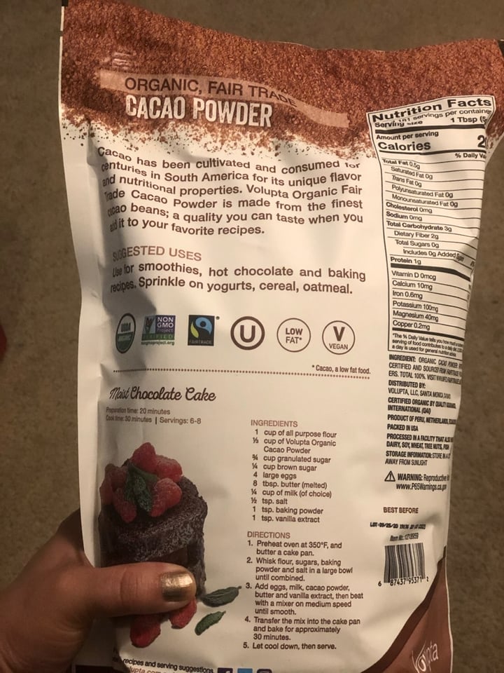 review photo of Volupta Cacao Powder shared by @tortuguita on 27 Mar 2020 - review