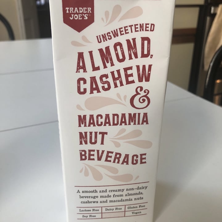 Trader Joe's Unsweetened Almond, Cashew, and Macadamia nut beverage Review abillion