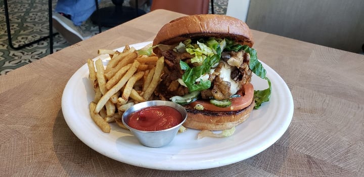 photo of Cafe Gratitude San Diego Mushroom Burger shared by @sdrockervegan on  19 Dec 2019 - review