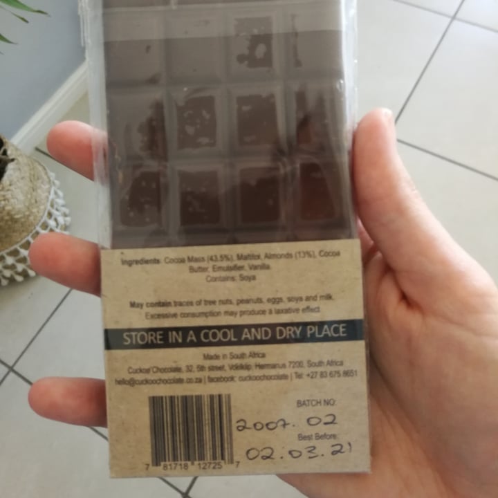 photo of Cuckoo Almond Dark Chocolate shared by @christinevictor on  18 Nov 2020 - review