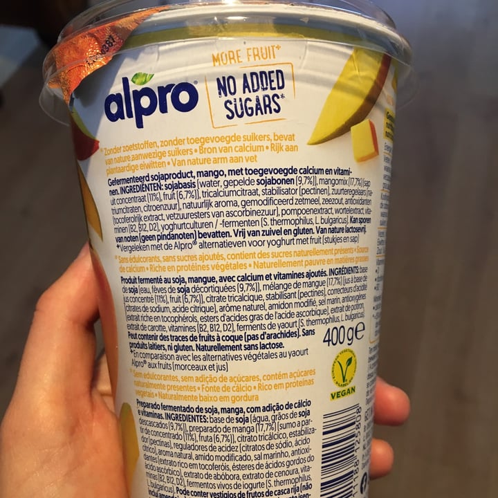 photo of Alpro Mango Yogurt (No Added Sugars) shared by @taz on  15 Jul 2022 - review