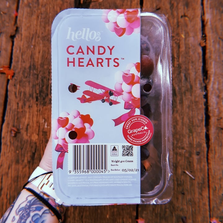 photo of Hellos Candy Hearts Grapes shared by @otherworldcreature on  04 Feb 2021 - review