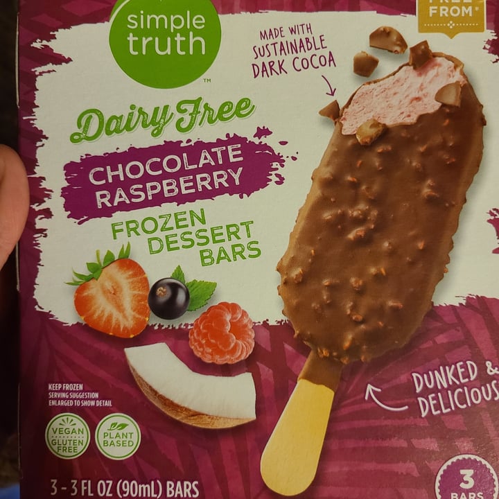 photo of Simple Truth Dairy Free Chocolate Raspberry Frozen Dessert Bars shared by @heidid on  04 Jun 2022 - review