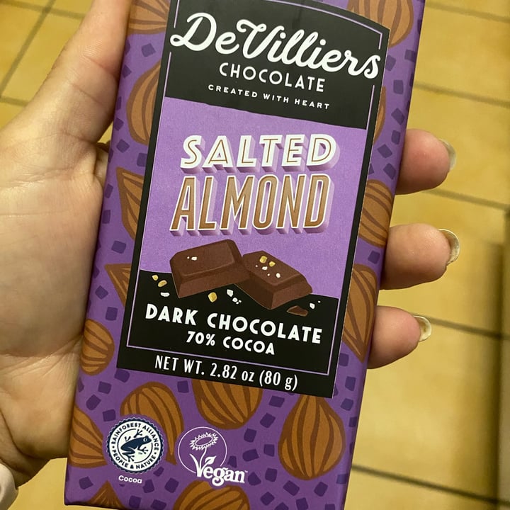 photo of De Villiers Chocolate Salted Almond Dark Chocolate shared by @bianca1701 on  09 Dec 2021 - review