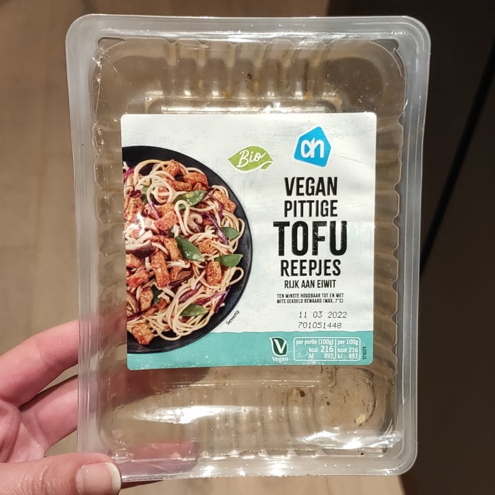 photo of Albert Heijn Vegan Pittige tofu reepjes shared by @milvi4ka on  31 Jan 2022 - review