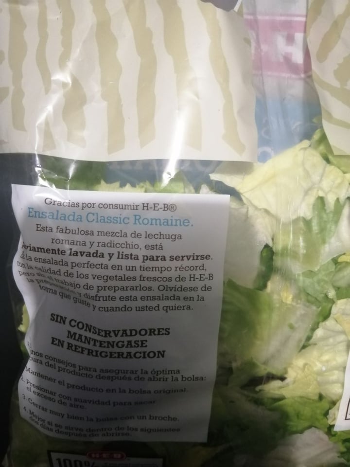 photo of H-E-B Ensalada Classic romaine shared by @hildatyy on  22 Jan 2020 - review