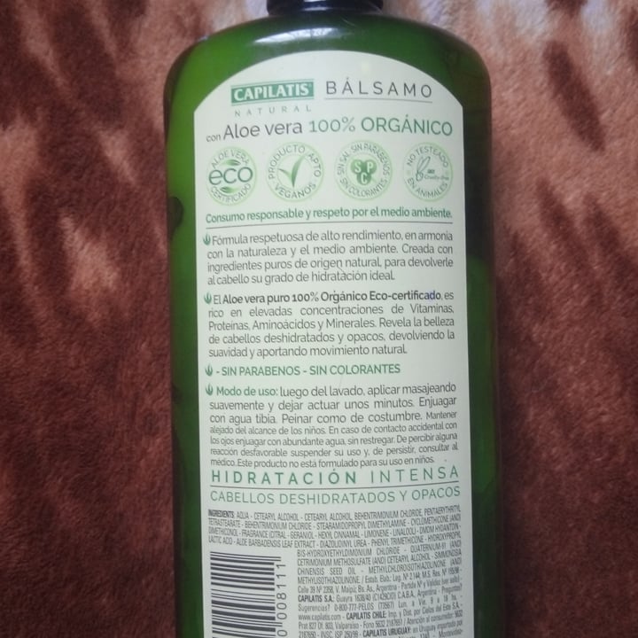 photo of Capilatis Tratamiento Capilar Con Aloe Vera shared by @vegan0000 on  02 Sep 2020 - review