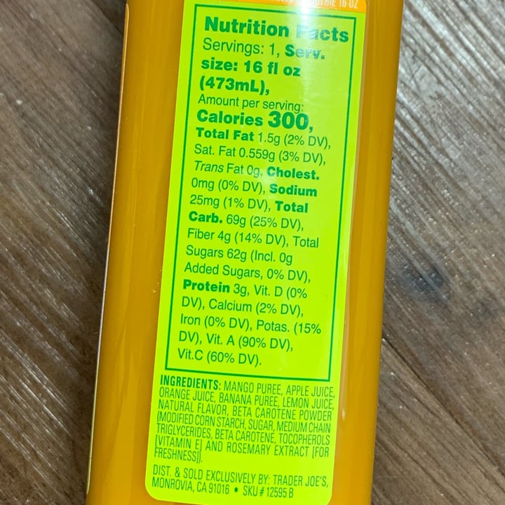 photo of Trader Joe's Mango Smoothie shared by @rose99 on  24 Jan 2022 - review