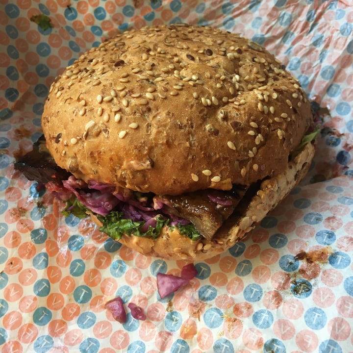 photo of The Fussy Vegan Seitan Rib Burger shared by @kateemma5 on  22 May 2020 - review