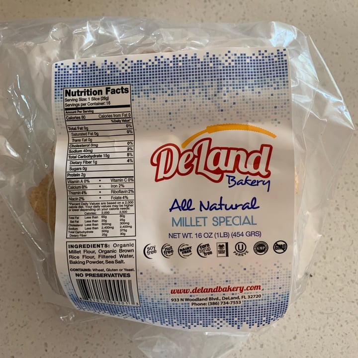 photo of DeLand All natural millet special bread shared by @racheliholstein on  17 Jul 2020 - review