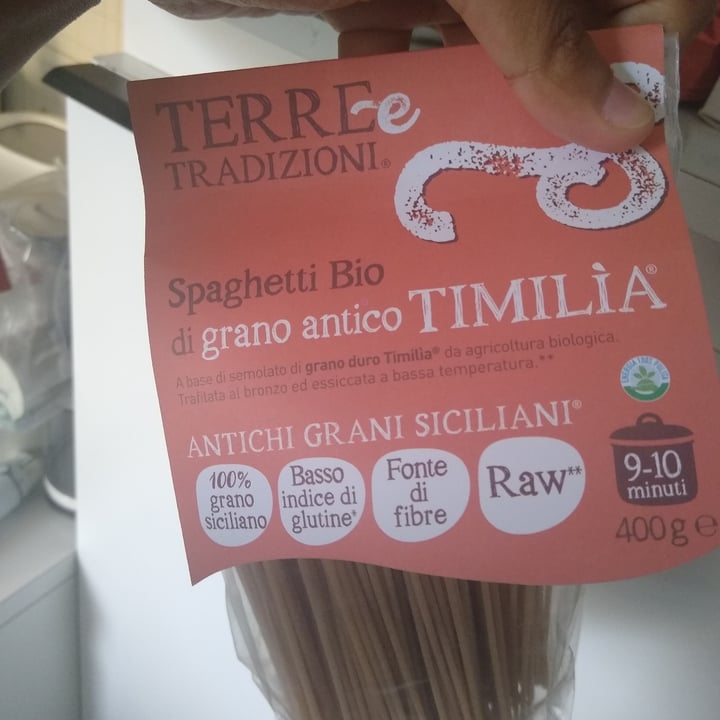 photo of Terre e tradizioni Spaghetti bio integrali di grano antico timilia shared by @giugitennn on  13 Apr 2022 - review
