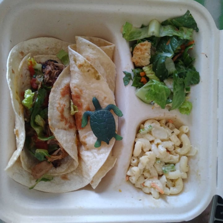 photo of Vegan City Hawaii Dos Tacos With Caesar Salad & Mac Salad shared by @honeyisntvegan on  05 Jul 2021 - review