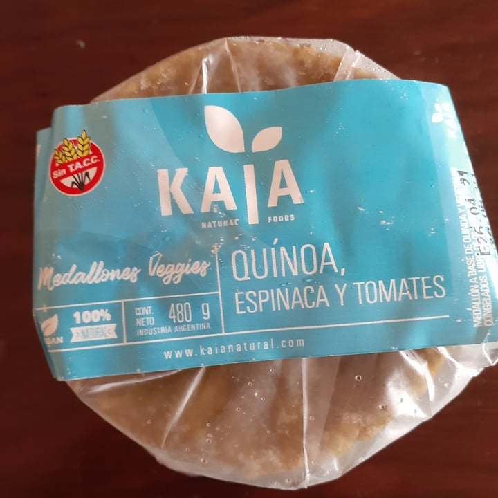 photo of Kaia Natural Foods Medallones de Quínoa, Espinaca y Tomates shared by @micaela10 on  24 Jul 2021 - review