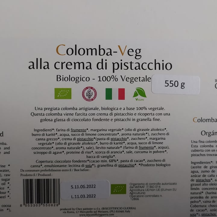 photo of Biscottificio Guerra Colomba-Veg alla crema di pistacchio shared by @giumrg on  24 Apr 2022 - review