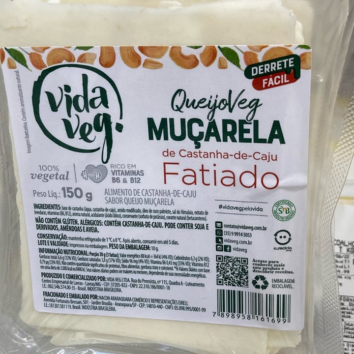 review photo of Vida Veg Queijo Muçarela shared by @monicaamorim on 15 Jun 2022 - review