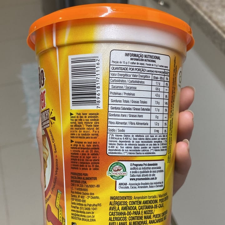 photo of DaColônia Pasta Integral De Amendoim Crunchy shared by @fezinharup on  26 Nov 2022 - review
