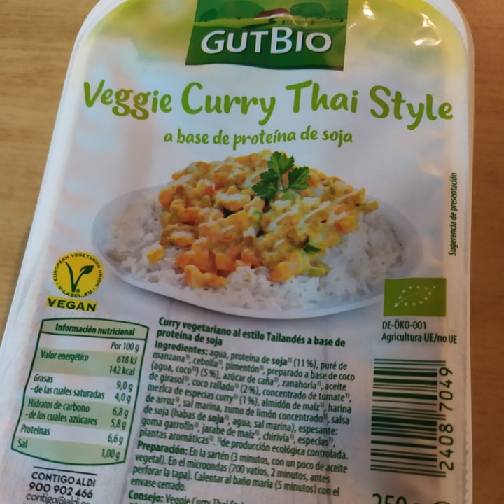 photo of GutBio Veggie curry Thai Style shared by @release on  02 Oct 2021 - review