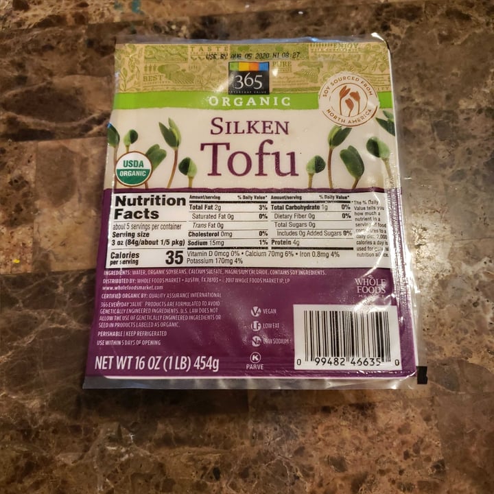 photo of 365 Whole Foods Market Organic Silken Tofu shared by @dianan on  30 Jun 2020 - review