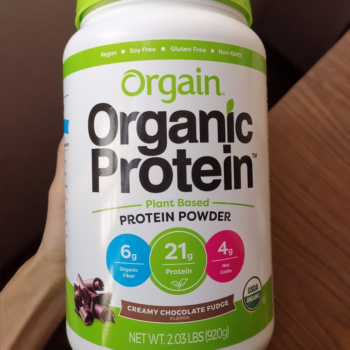 photo of Orgain Organic Plant Based Protein Powder Creamy Chocolate Fudge shared by @plantiful on  09 Oct 2020 - review