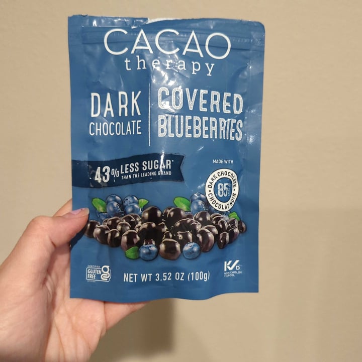 photo of cacao therapy dark chocolate covered blueberries shared by @regimack on  16 May 2022 - review