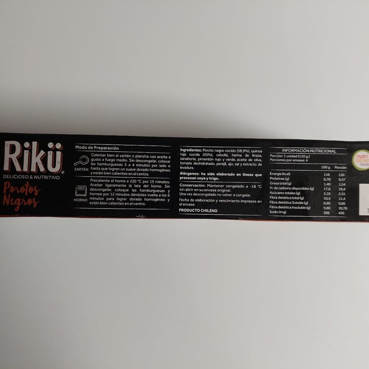 photo of Rikü Hamburguesa de porotos negros shared by @davidmlagos on  19 Mar 2022 - review