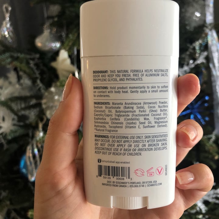 photo of Schmidt's Rose + Vanilla Deodorant stick shared by @skyesmall on  19 Dec 2020 - review