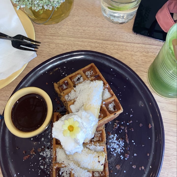 review photo of Lexi's Healthy Eatery Choc Chip Protein Waffles shared by @mickycodron on 17 Jan 2021 - review