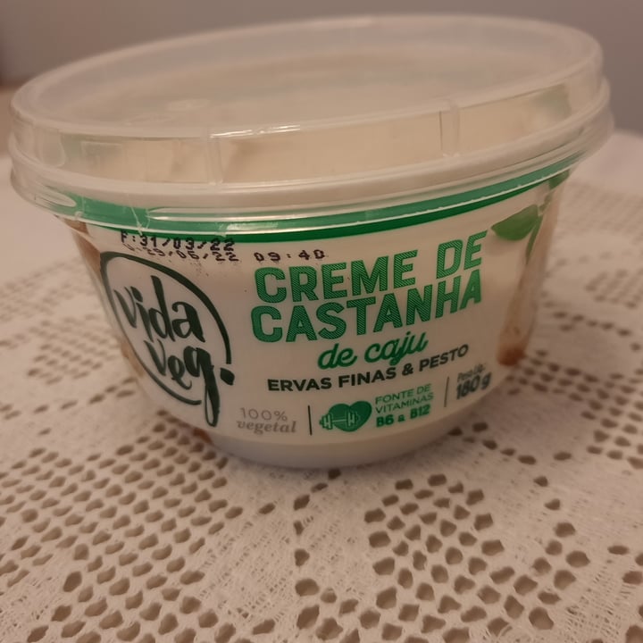 review photo of Vida Veg Creme de Castanha de Caju com Ervas Finas & Pesto shared by @marizaquinta on 06 Jun 2022 - review
