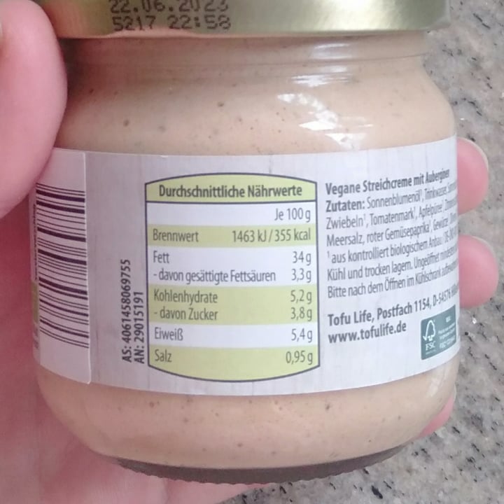 review photo of Mein Veggie Tag Bio Streichcreme Aubergine shared by @emmimariwa on 18 Oct 2021 - review