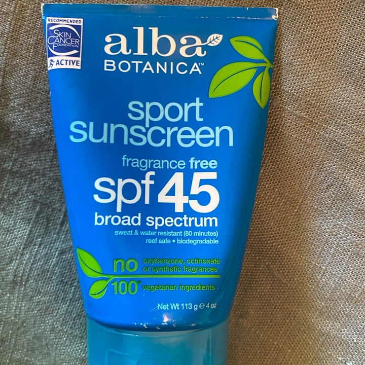 photo of Alba Botanica Sport Sunscreen SPF 45 shared by @paolar8 on  20 Sep 2021 - review