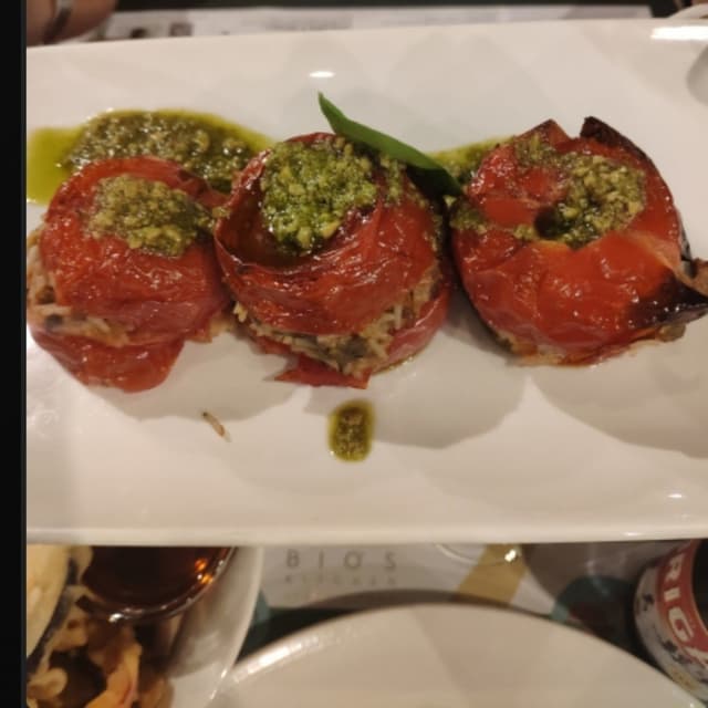 Foto do prato “Pomodori gratinati ripieni”