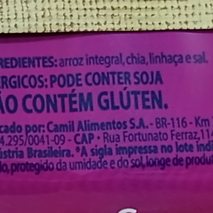 photo of Camil Biscoito de Arroz Integral com Chia e Linhaça shared by @marymagda on  28 Jun 2022 - review