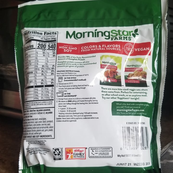 photo of MorningStar Farms Veggitizers Veggie Popcorn Chik’N shared by @jonedoe007 on  27 Apr 2020 - review