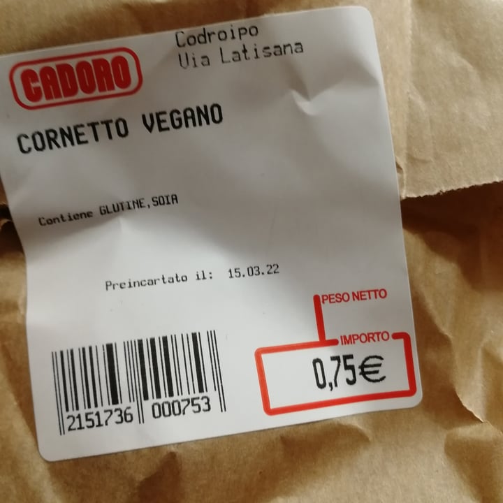 photo of Supermercati Cadoro Spa Croissant vuoto Vegan shared by @alicefa on  15 Mar 2022 - review
