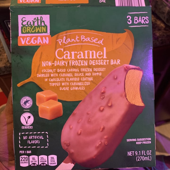 photo of Earth Grown Caramel non-dairy frozen dessert bar shared by @knnyjrdn on  04 Aug 2021 - review
