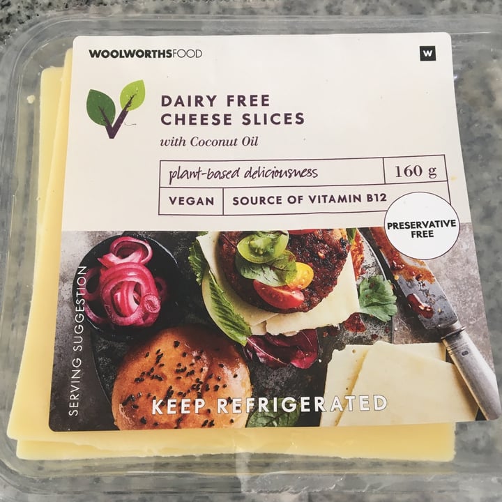 photo of Woolworths Food Dairy Free Cheese Slices shared by @taz on  11 Dec 2021 - review