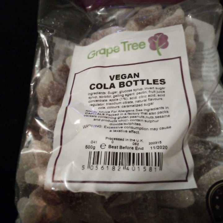 review photo of Grape Tree Vegan cola bottles shared by @veganjaybee on 22 Mar 2020 - review