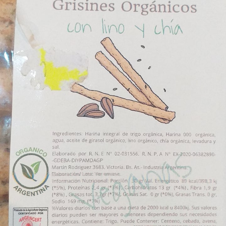 photo of Grün Orgánico Grisines Orgánicos con Lino y Chía shared by @melinamelinacc on  07 Dec 2020 - review