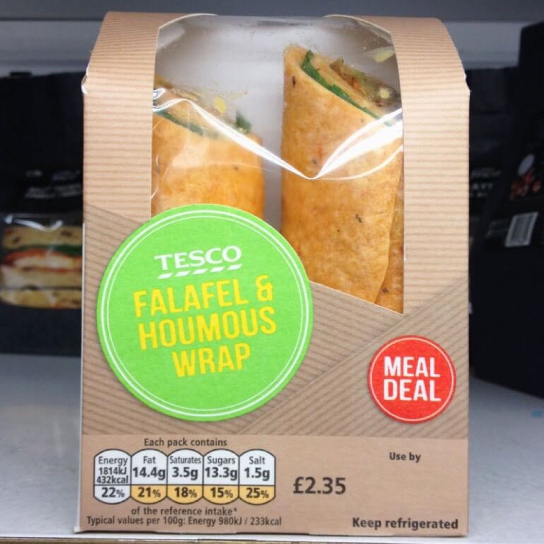 Tesco Houmous and falafel wrap Reviews abillion