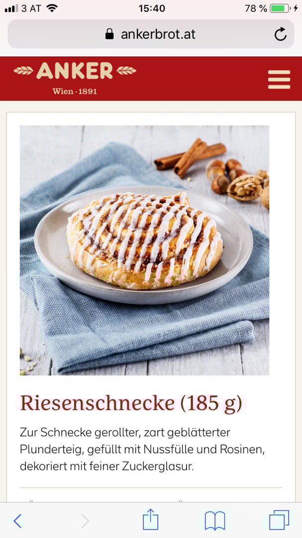 review photo of Anker Brot Riesenschnecke shared by @andreaskra on 22 Feb 2020 - review