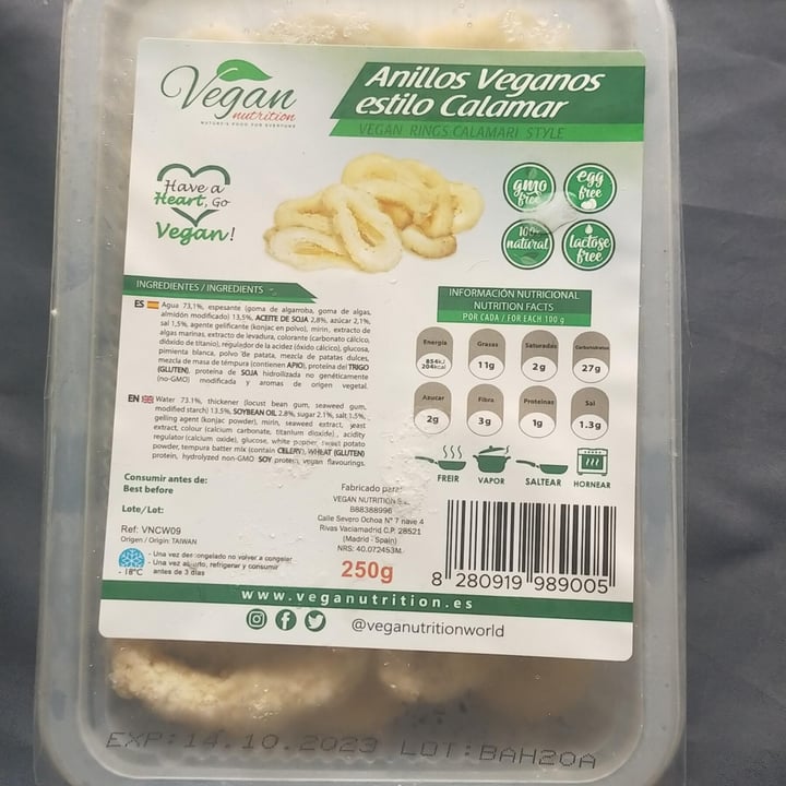 photo of Vegan Nutrition Anillos veganos estilo calamar rebozados shared by @noevegan on  22 May 2022 - review
