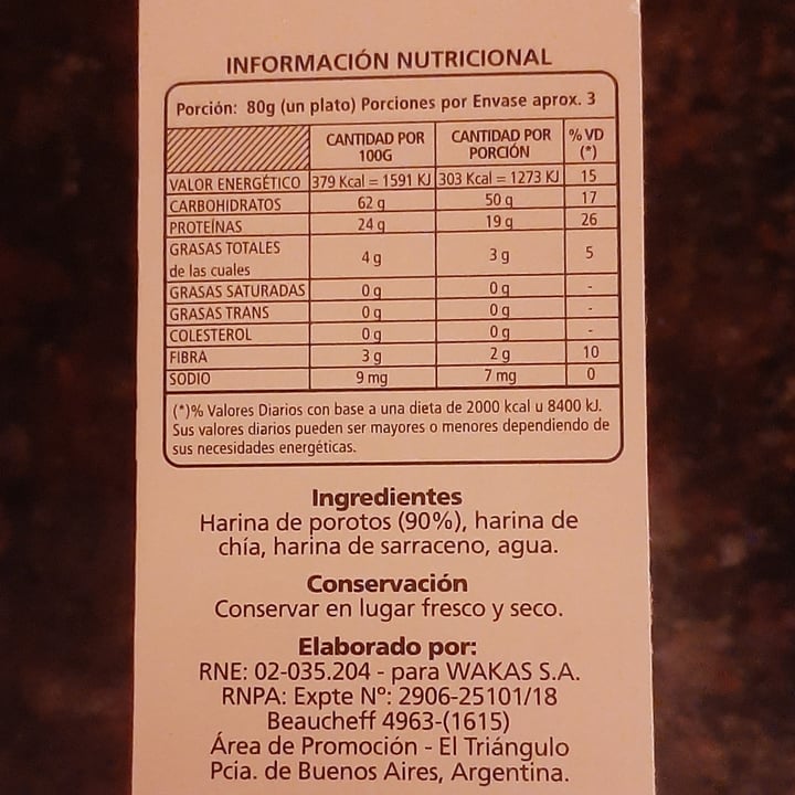 review photo of Wakas Pasta de Legumbres Poroto y Chia shared by @moritaveggie on 16 Jul 2021 - review