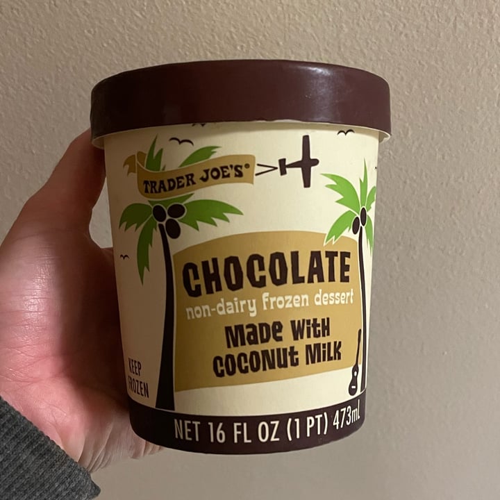 photo of Trader Joe's Chocolate non-dairy frozen dessert shared by @ashleymccallum on  16 Feb 2022 - review